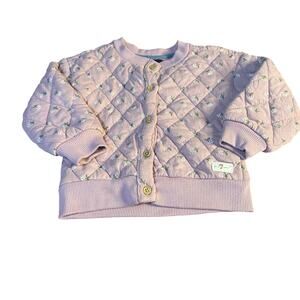 7 For All Mankind‎ light purple floral quilted button cardigan sweater SIZE 12M
